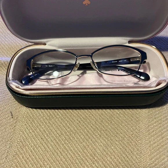 Kate Spade Blue Half-Rim Glasses with Case NWOT - Picture 5 of 9
